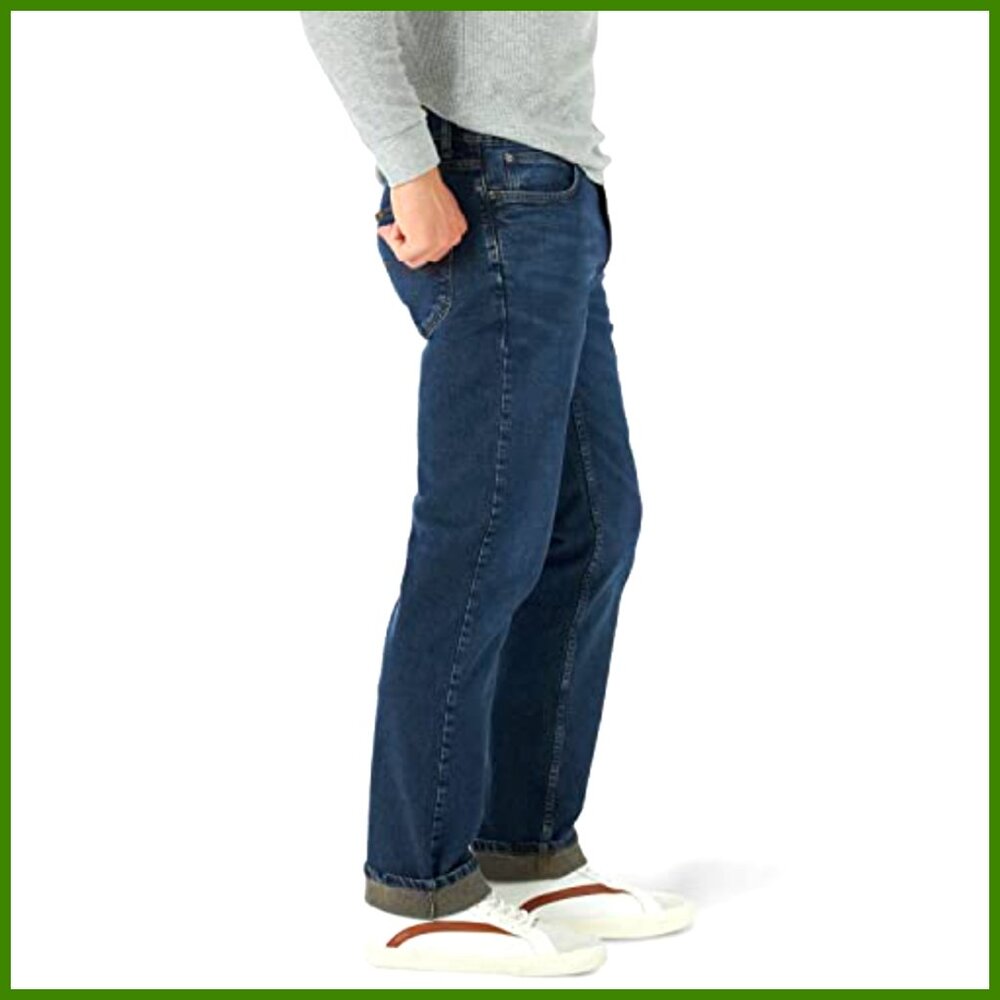 Relaxed Straight Leg Jeans, 99% Cotton 1% Spandex, Mid Rise - Picture 3 of 7